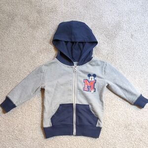 Jumping Beans Disney Mickey Mouse Gray and Navy Zip Jacket